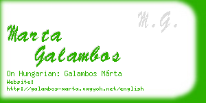 marta galambos business card