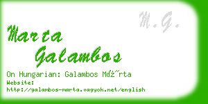 marta galambos business card